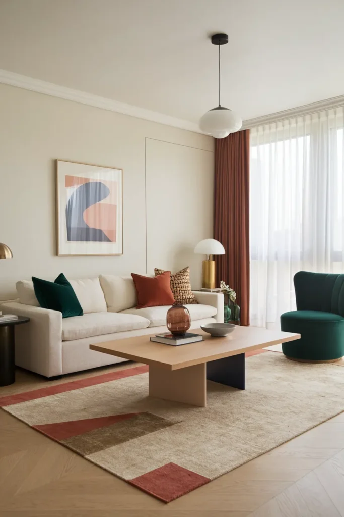 Balance Bold Colors with Neutrals