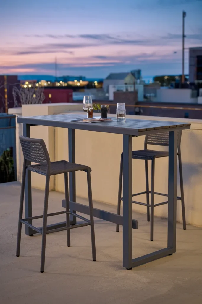 20 DIY Outdoor Dining Table Ideas You’ll Want to Build This Weekend 18 Bistro-Height Bar Table