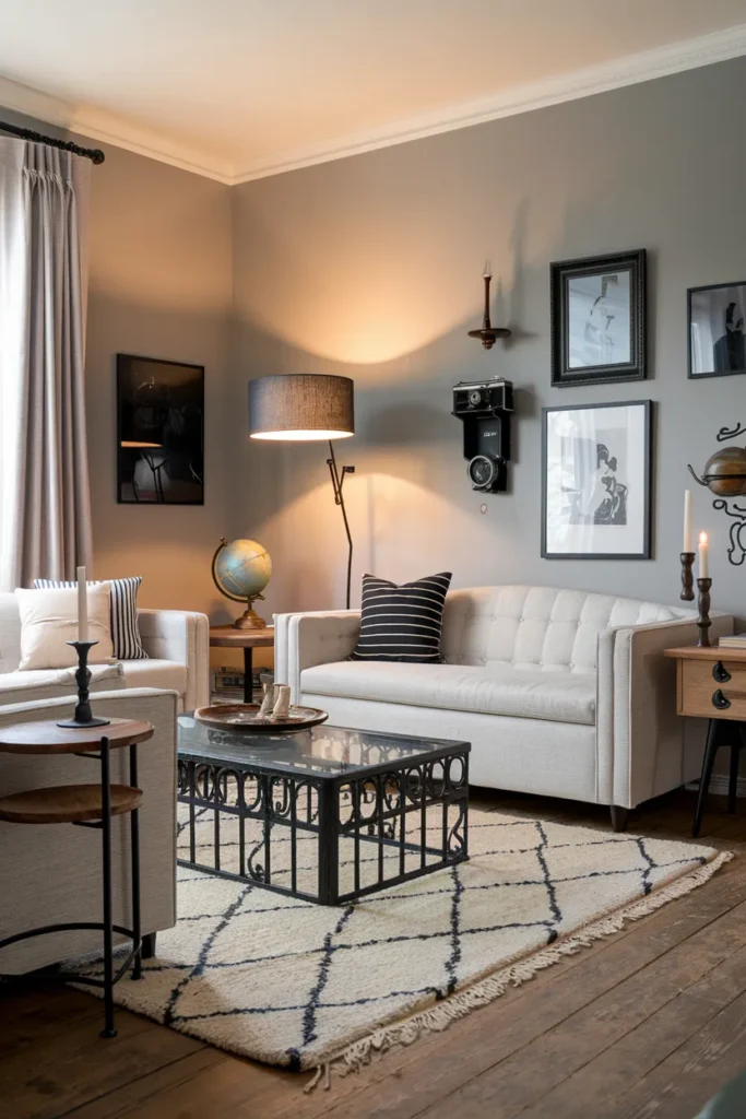 Black Accents in Vintage Contrast