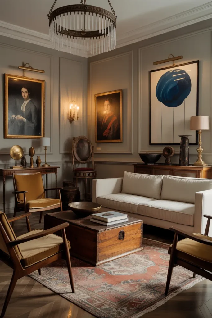 Blend Vintage Accents with Modern Furniture