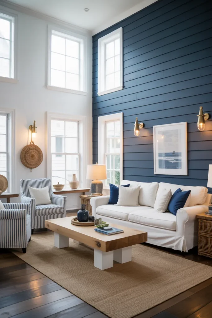 Blue Accent Wall with Coastal Energy