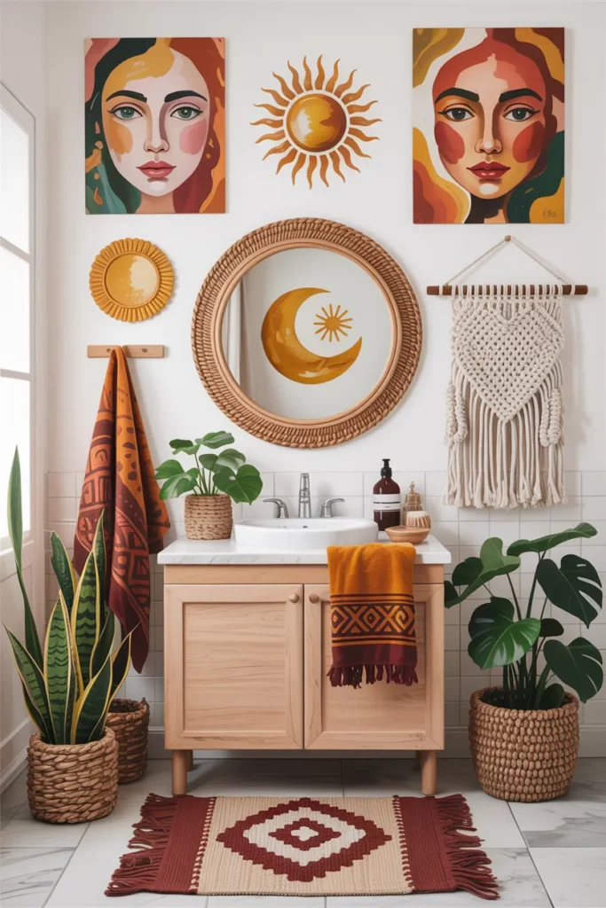 15 Must-Try Bathroom Artwork Ideas That Make Your Space Feel Like a Spa 11 Boho Spirit