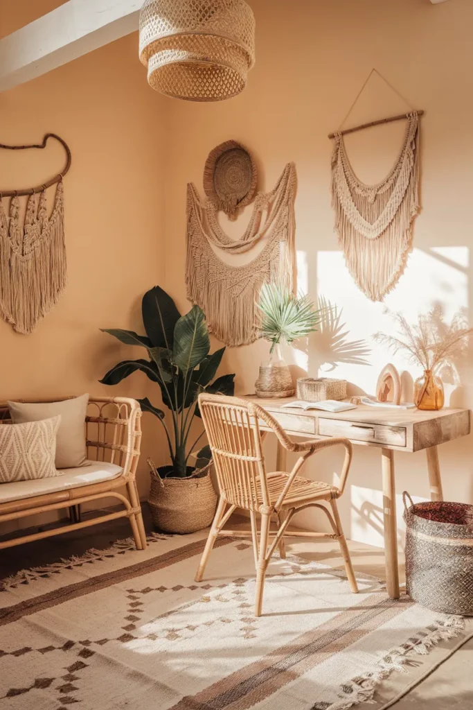 15 Study Room Decor Ideas That Instantly Make You Want to Sit and Study 5 Boho-Style Study Room with Personality