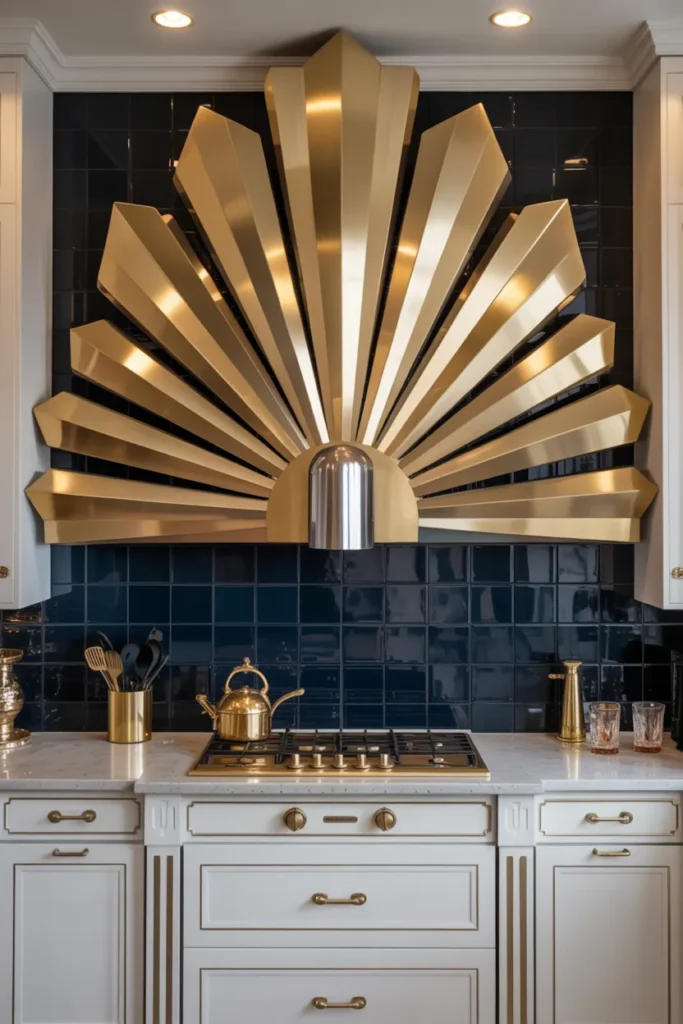 Bold Sunburst Range Hood Design