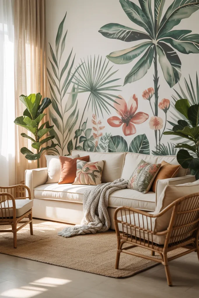 Botanical Mural Accent Wall