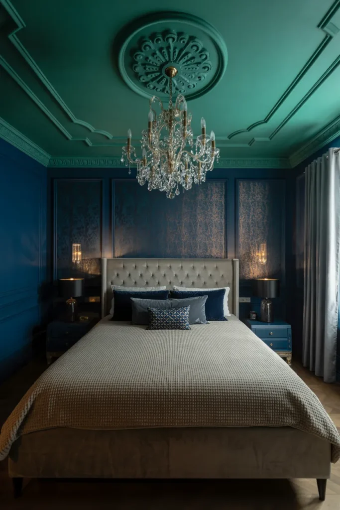 28 Maximalist Bedroom Decor Ideas That Mix Comfort, Color, and Chaos Beautifully 23 Bring Drama to the Ceiling