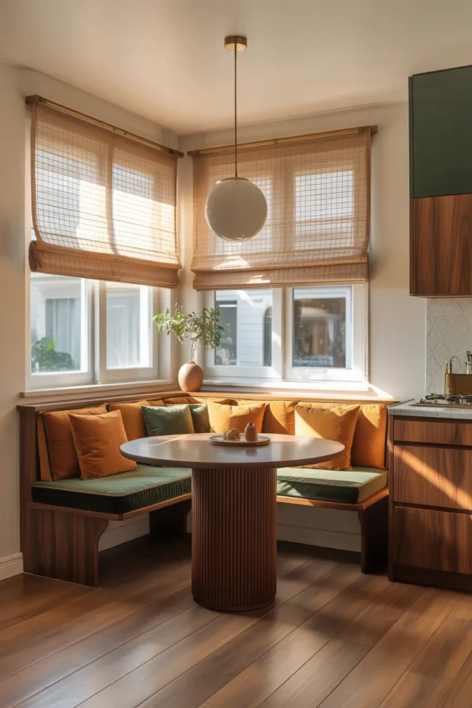 Built-In Banquette with Walnut Table