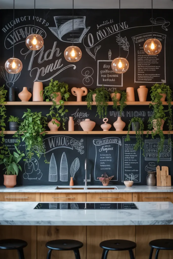 Chalkboard or Blackboard Accent Wall