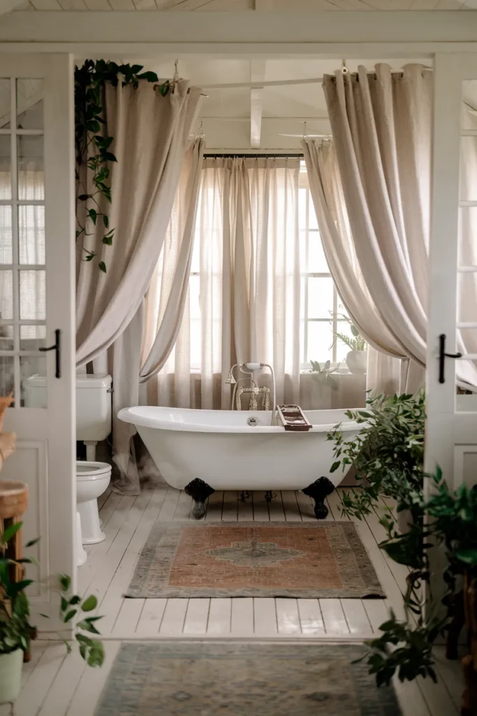 Clawfoot Tub with Rustic Grace