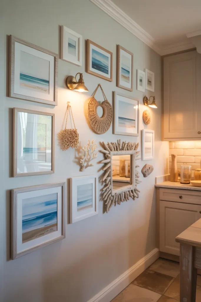 The Ultimate Guide to Small Coastal Kitchen Makeovers with a Breezy Beach Feel 19 Coastal Artwork and Wall Details