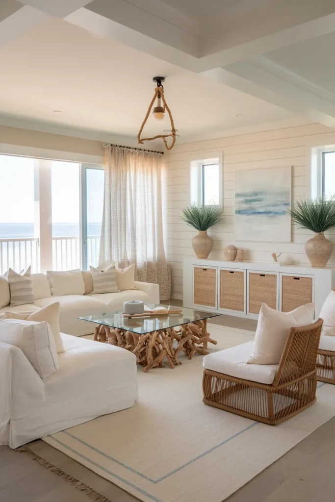 Coastal Luxe Apartment Living Room