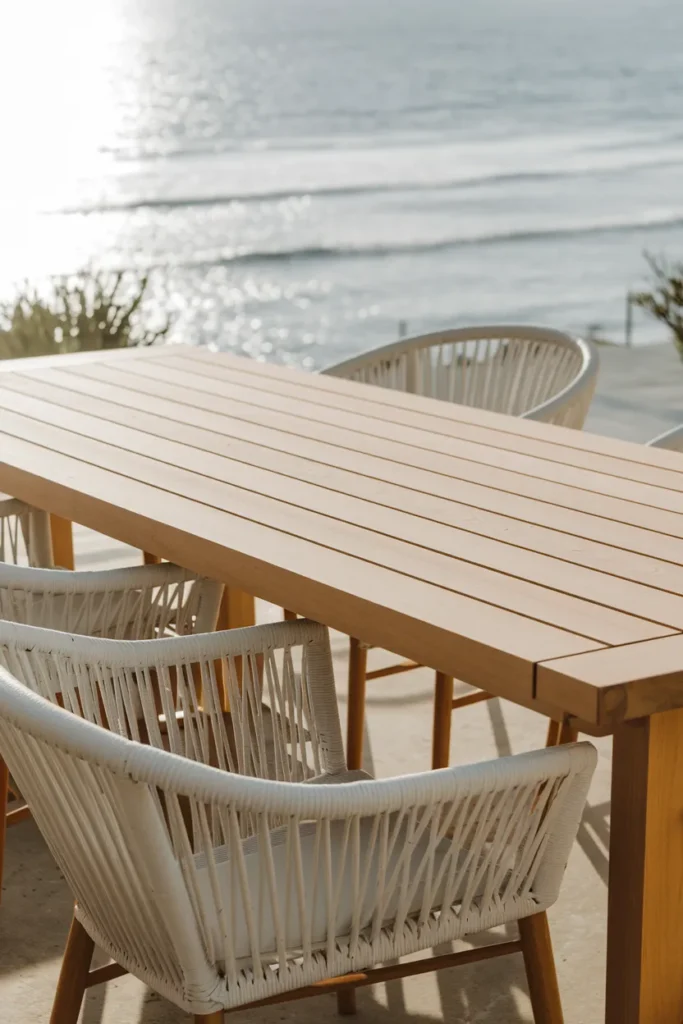 20 DIY Outdoor Dining Table Ideas You’ll Want to Build This Weekend 5 Coastal Slat-Top