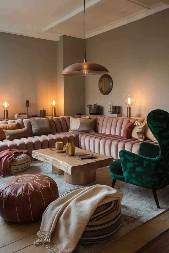 Combine Soft Fabrics with Bold Furniture