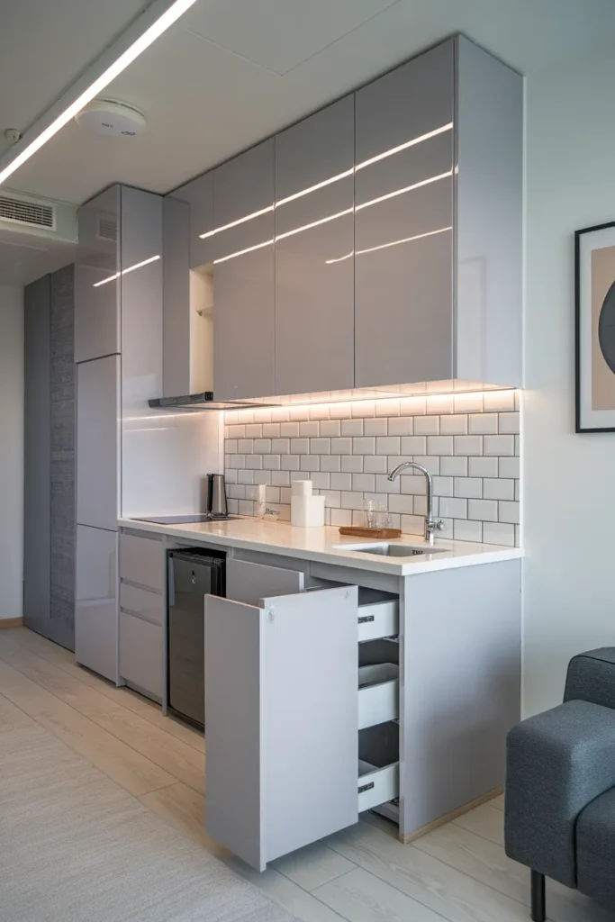 Compact Studio Minimalist Kitchen