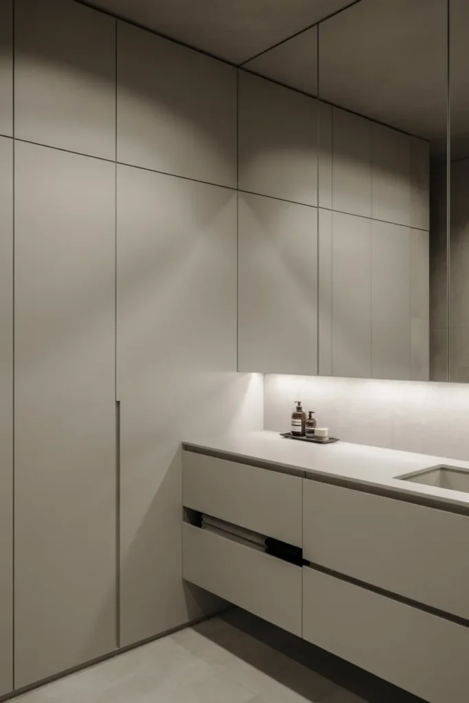 Simple Meets Stylish: 25 Minimalist Bathroom Designs That Inspire Clarity 18 Concealed Storage Solutions