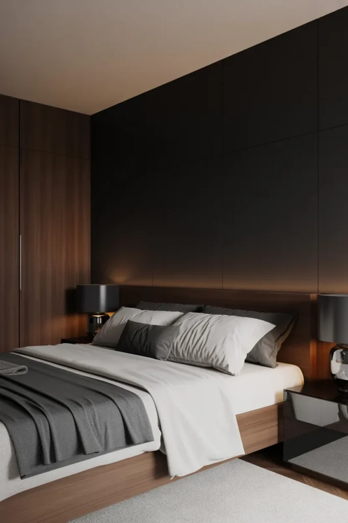 Contemporary Black and Wood Design