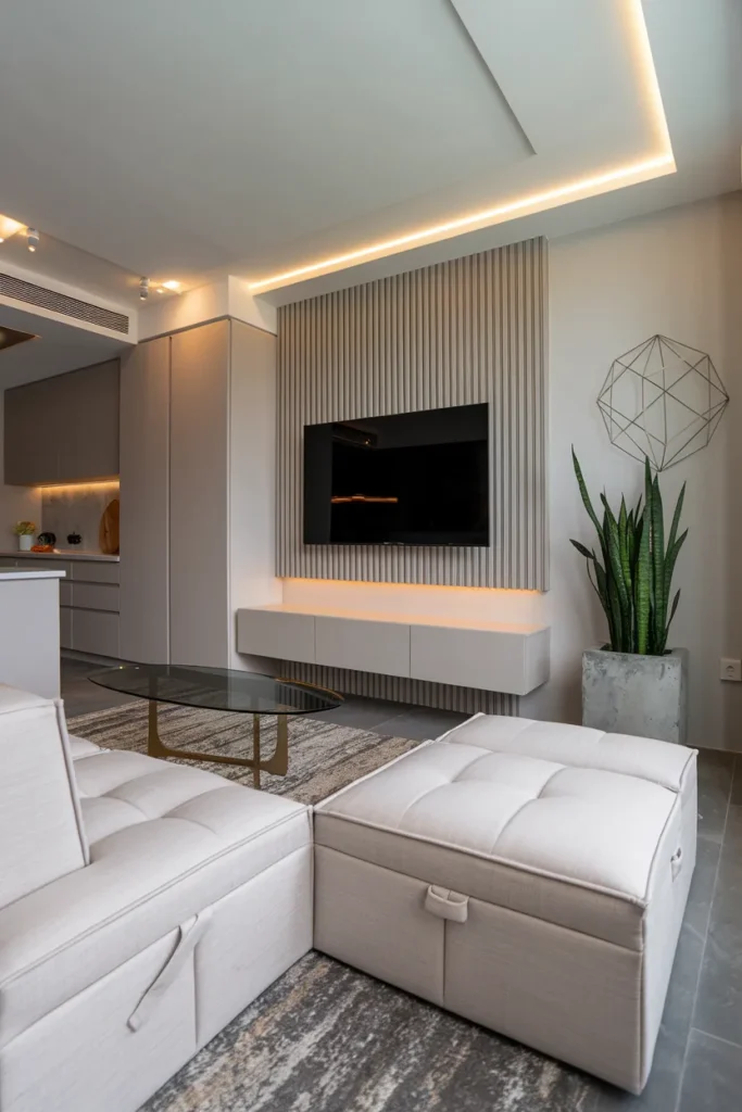 Contemporary Chic Apartment Living Room