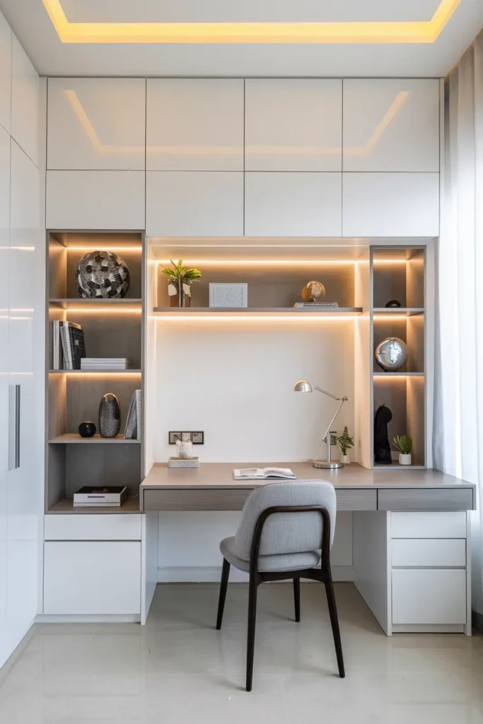 15 Study Room Decor Ideas That Instantly Make You Want to Sit and Study 8 Contemporary Study Room with Smart Storage