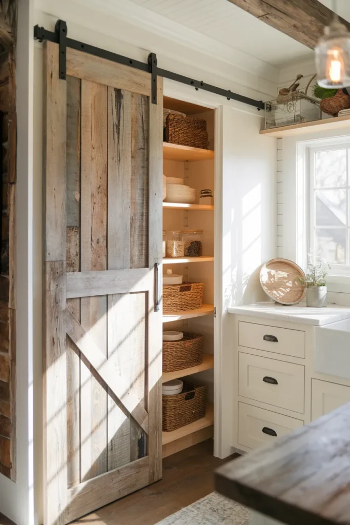 Corner Pantry with Sliding Door Charm