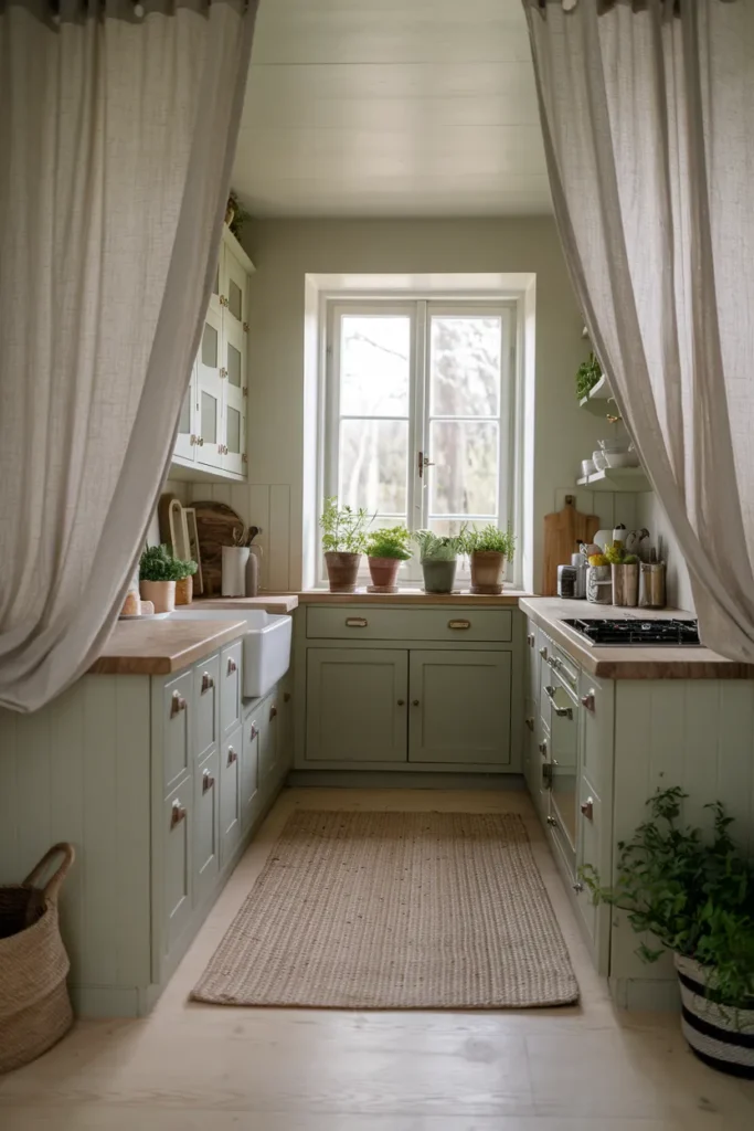 Cozy Neutrals with a Pop of Green