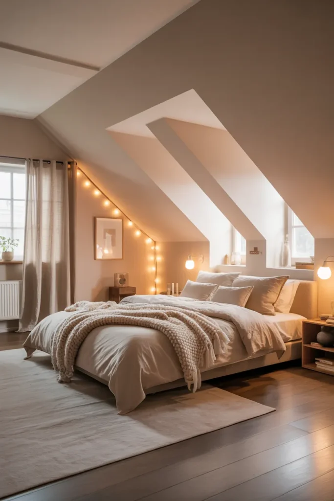 30 Attic Bedroom Ideas That Turn Forgotten Spaces into Dreamy Retreats 2 Cozy Slanted Ceiling Retreat