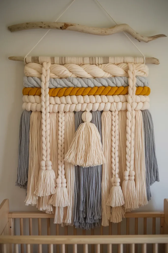 10 DIY Nursery Wall Decor Ideas That Look Expensive 5 DIY Yarn Wall Hanging