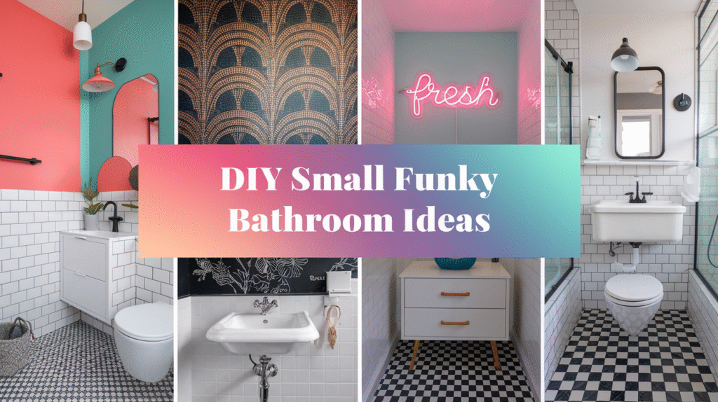 DIY small funky bathroom ideas