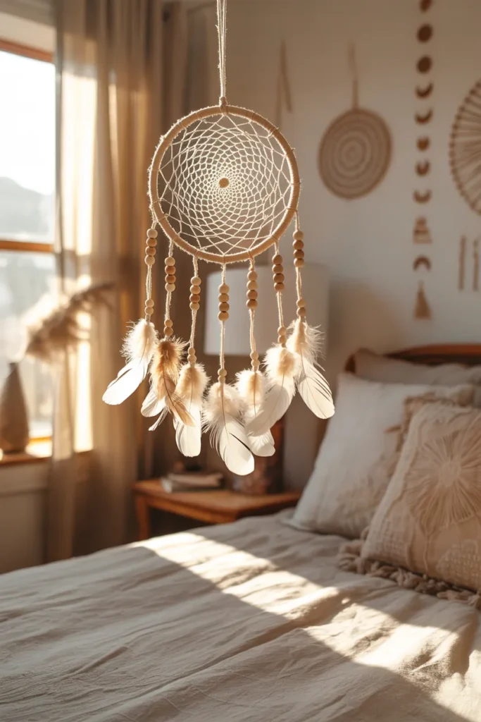 25 Beautiful Boho Bedroom Ideas That Bring Comfort and Soul to Your Space 23 Dreamcatchers and Meaningful Symbols