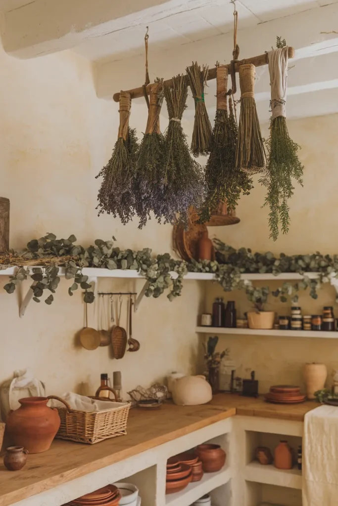 Dried Herbs and Hanging Garlands for Organic Charm