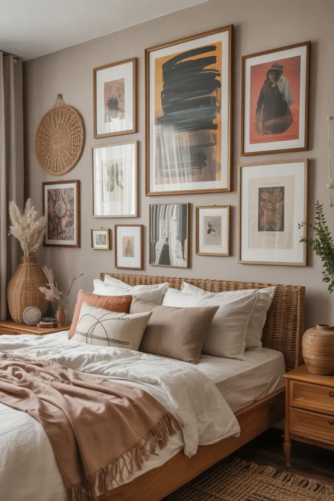 25 Beautiful Boho Bedroom Ideas That Bring Comfort and Soul to Your Space 6 Eclectic Wall Art that Tells Your Story