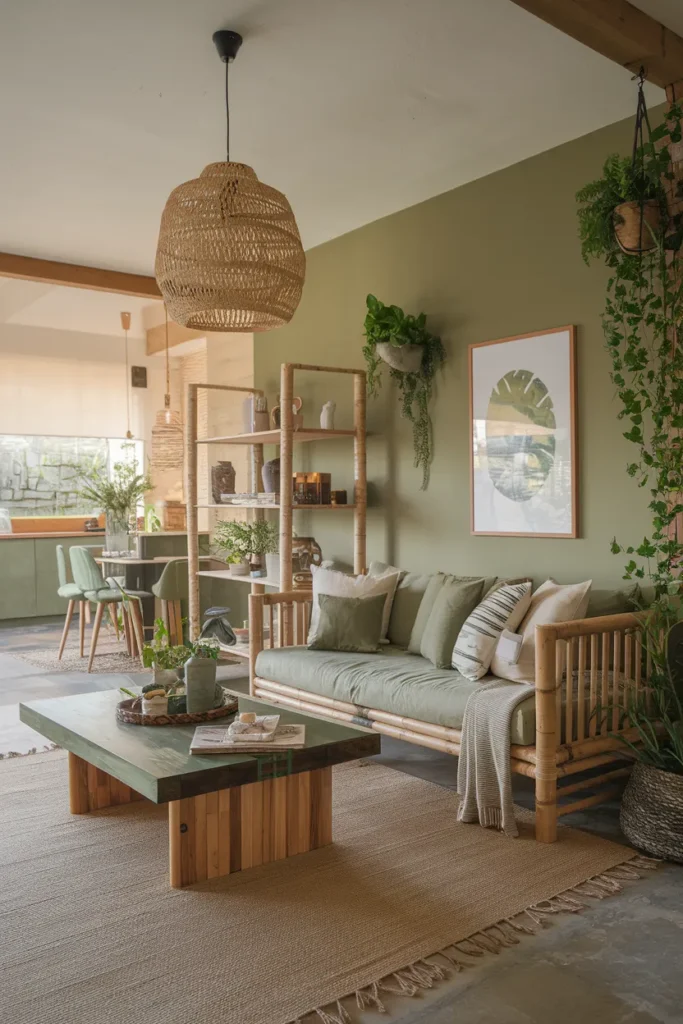 Eco Sustainable Green Living Room