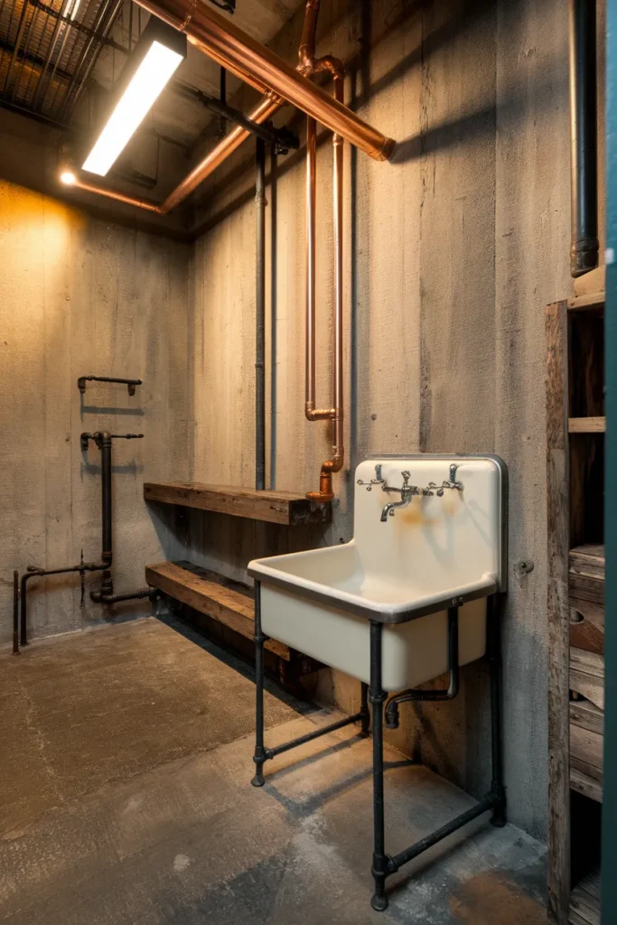 Exposed Plumbing and Vintage Sinks