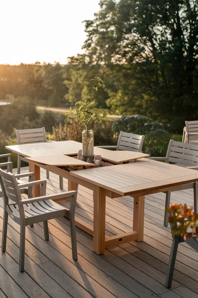 20 DIY Outdoor Dining Table Ideas You’ll Want to Build This Weekend 12 Extendable Butterfly Leaf