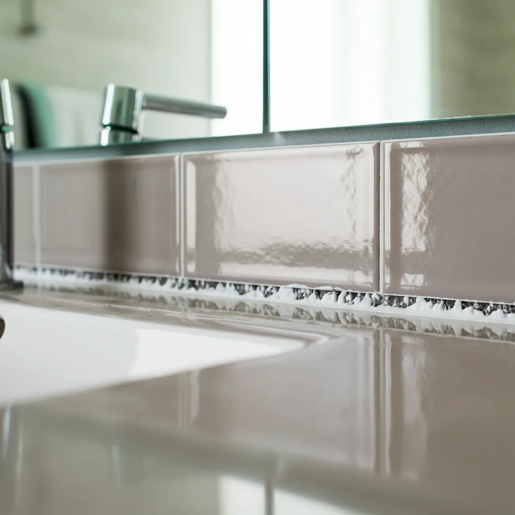 How to Install a DIY Bathroom Backsplash Step by Step 6 Finished Backsplash