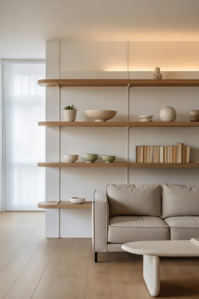 Floating Shelves for Airy Organization