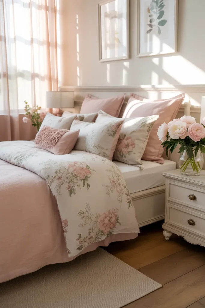 17 Warm and Elegant Nancy Meyers Bedroom Aesthetic Ideas for Timeless Comfort 6 Floral Touches that Feel Timeless
