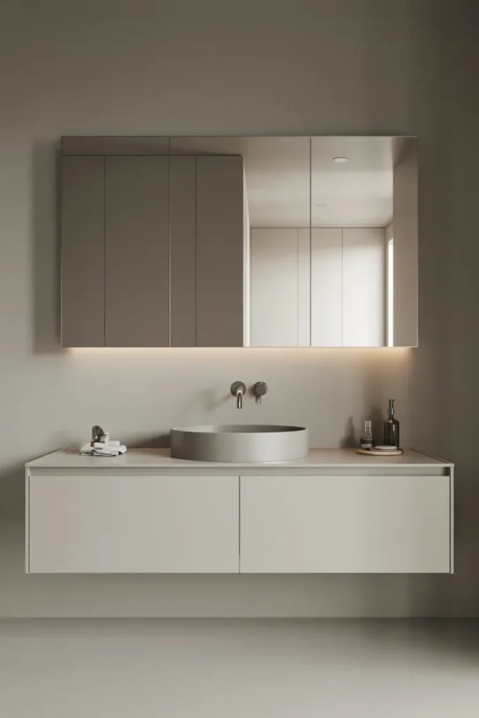 Simple Meets Stylish: 25 Minimalist Bathroom Designs That Inspire Clarity 10 Frameless Mirror Design