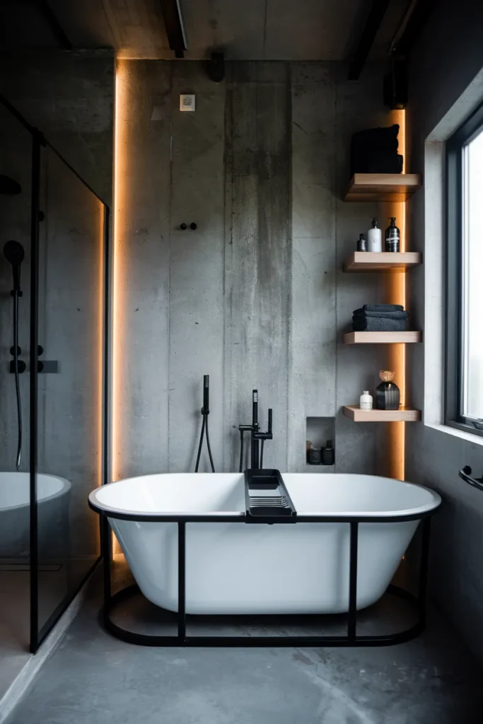 Freestanding Tub with Steel Frame