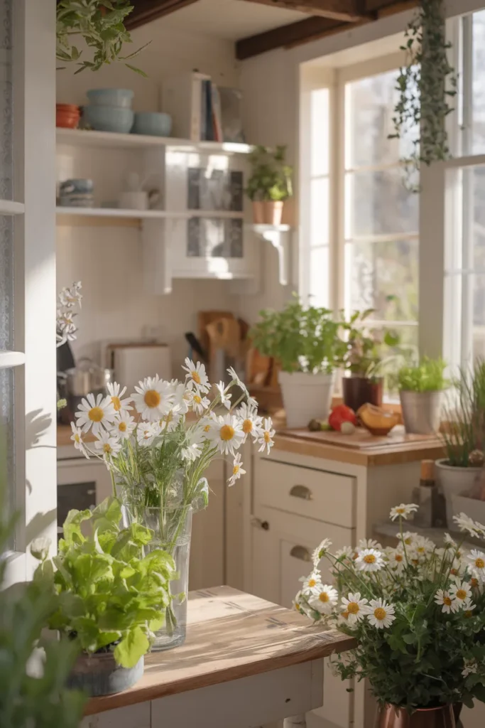 Fresh Flowers and Greenery for a Lively Touch