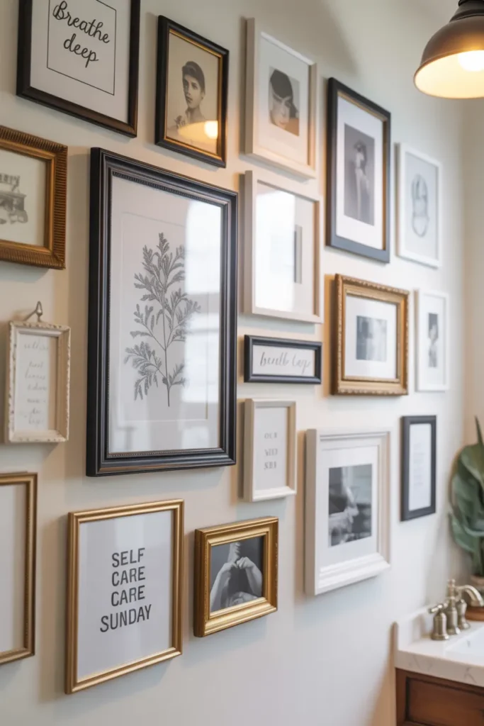 15 Must-Try Bathroom Artwork Ideas That Make Your Space Feel Like a Spa 8 Gallery Wall Glow-Up