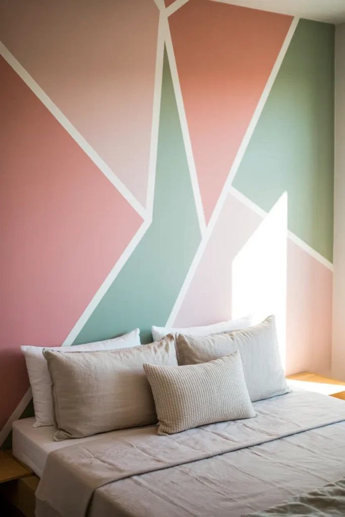 Geometric Painted Accent Wall