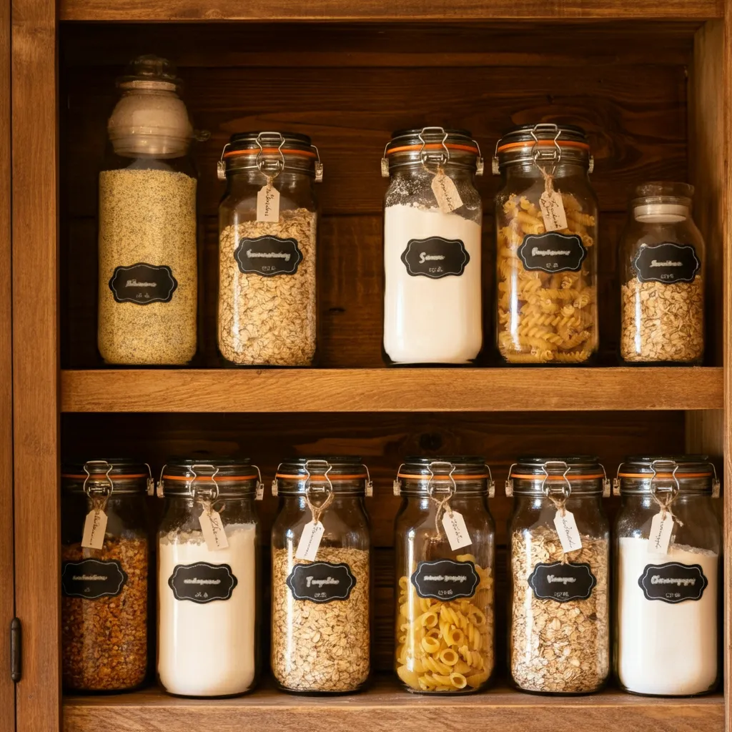 Glass Jar Pantry Organization