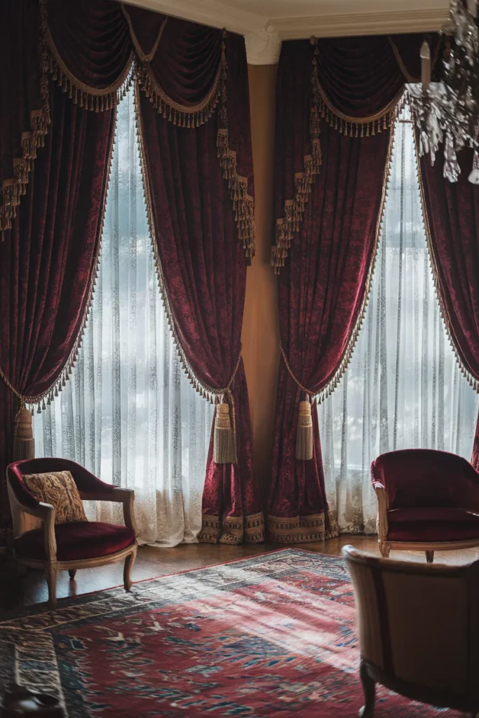 Heavy Drapes with Tassel Tiebacks