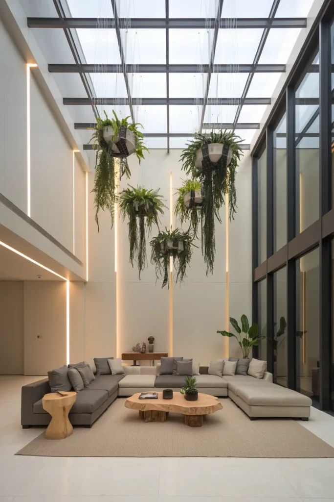 Incorporate Floating Planters or Hanging Gardens