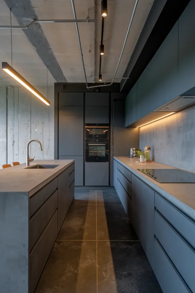 Industrial Concrete Minimalist Kitchen