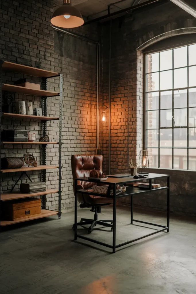 15 Study Room Decor Ideas That Instantly Make You Want to Sit and Study 14 Industrial Loft Study Space