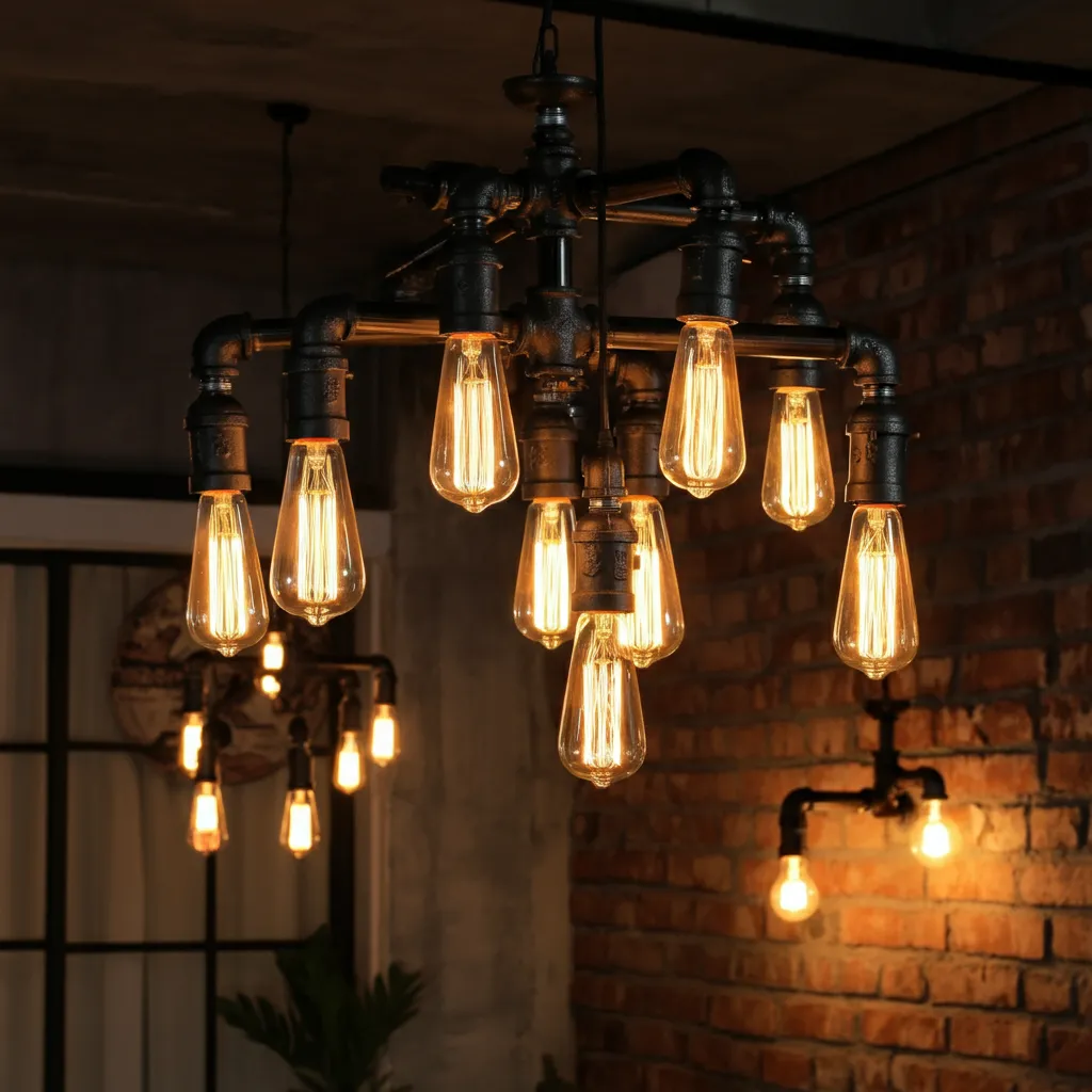 Industrial Pipe Chandelier