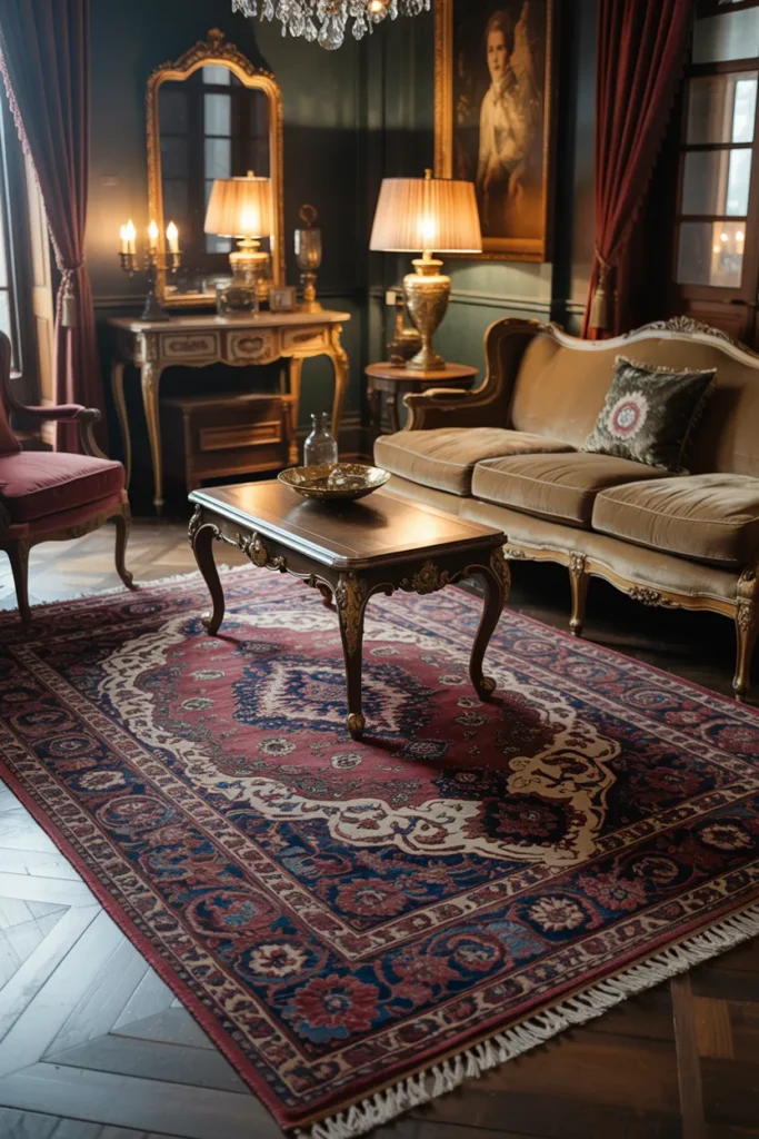 Intricate Area Rugs with Deep Jewel Tones