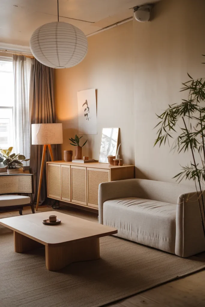 Japandi Harmony Apartment Living Room