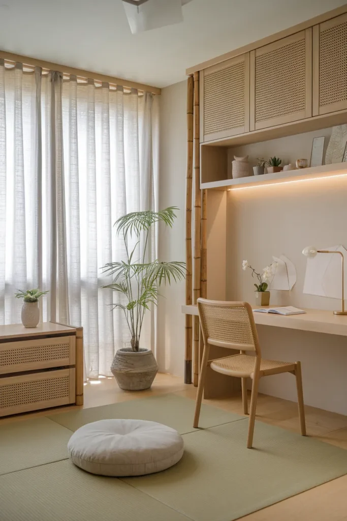 15 Study Room Decor Ideas That Instantly Make You Want to Sit and Study 11 Japandi-Style Study Room